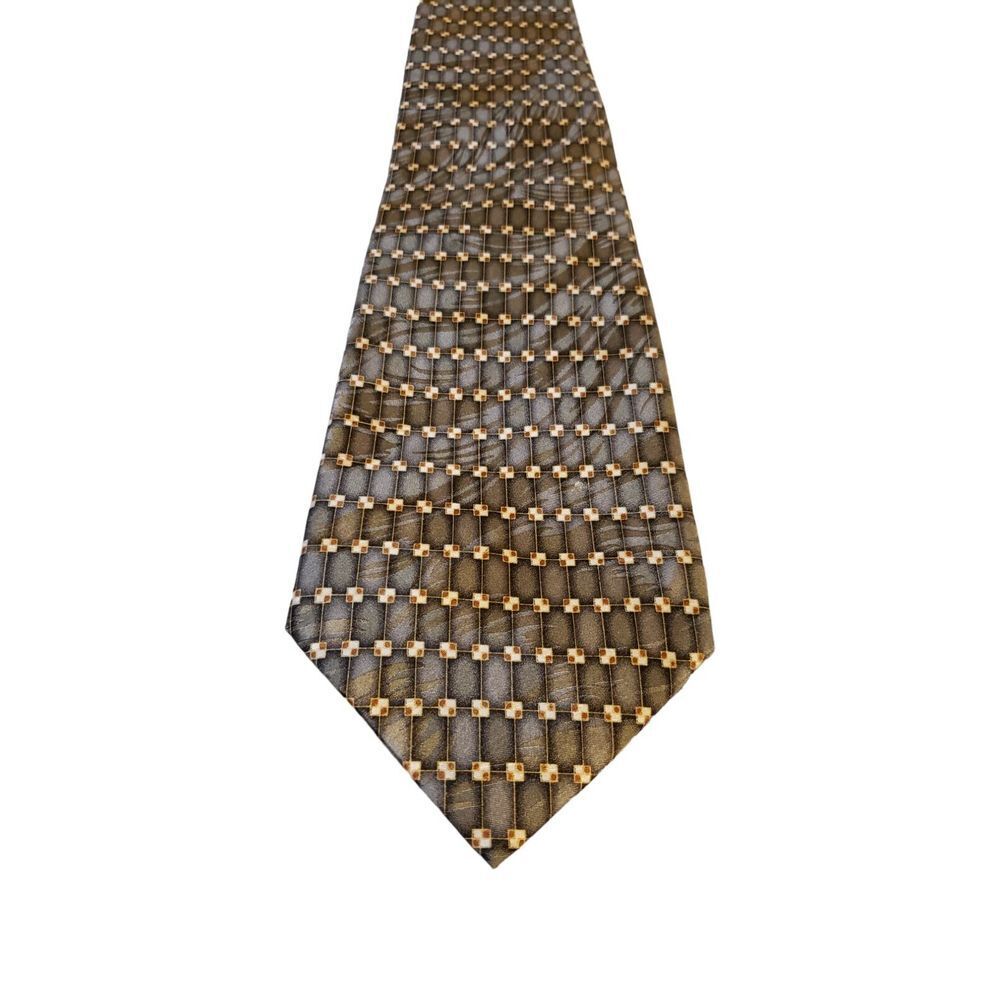 Keith Daniels Italy New York Multicolor Geometric 100% Silk Neck Tie Business